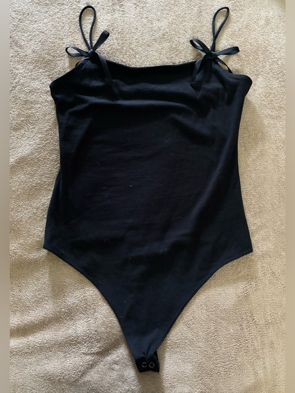 American Eagle Outfitters Black Tie-Strap One-Piece Bodysuit